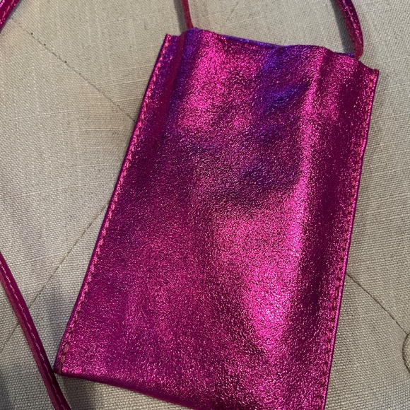 Simons crossbody disco bag in electric pink genuine leather, like new. - Picture 2 of 11